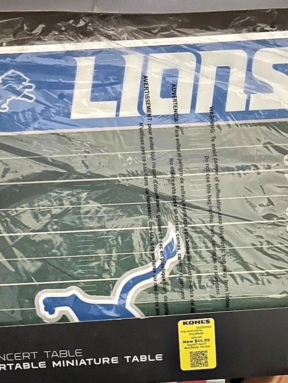 Detroit Lions Picnic Time Concert Table Portable Miniature Table NFL Portable Mi